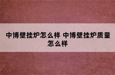 中博壁挂炉怎么样 中博壁挂炉质量怎么样